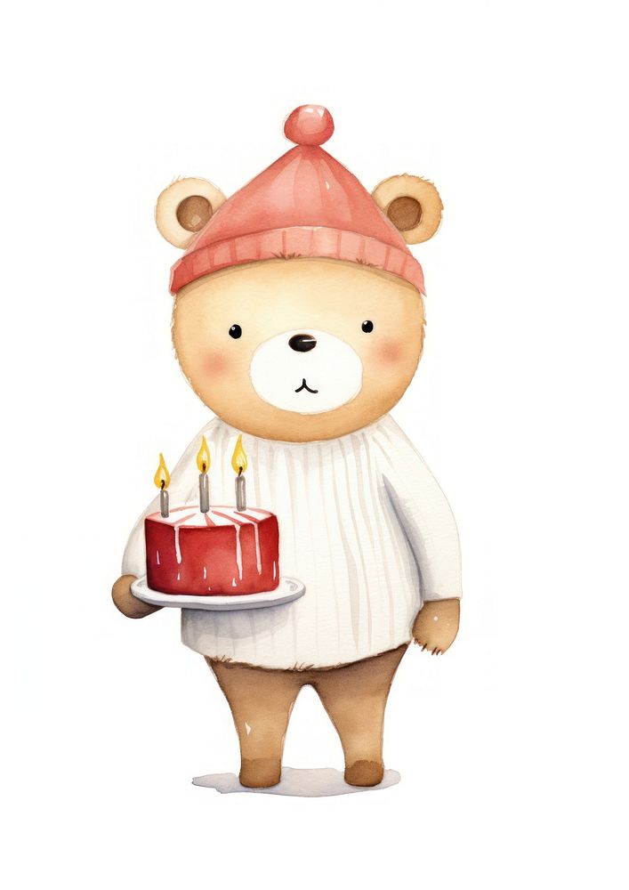 Cute pig holding birthday cake dessert candle anthropomorphic. AI generated Image by rawpixel.