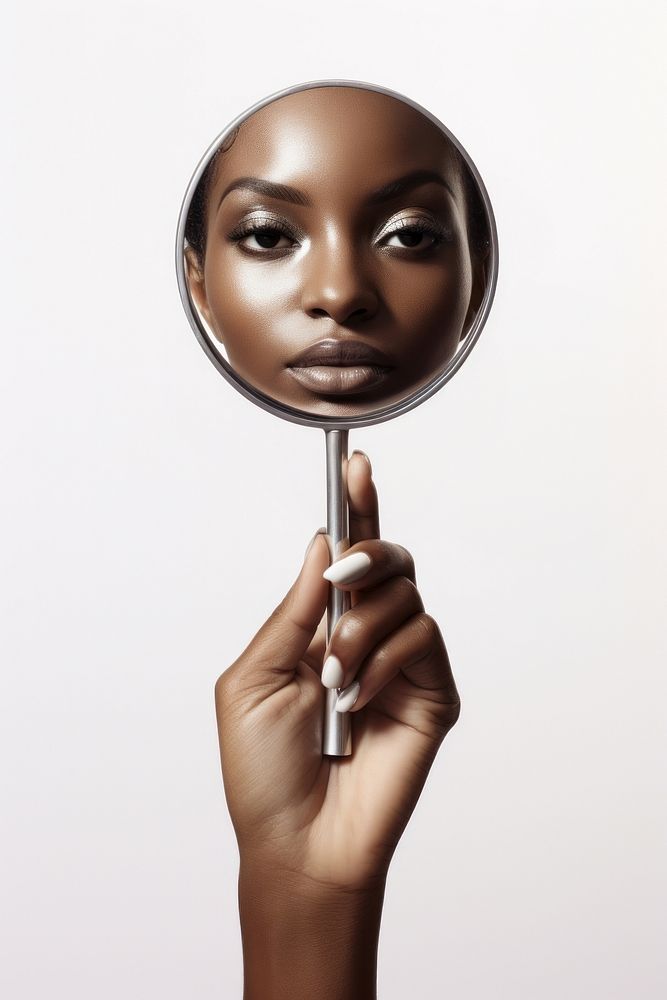 Women's face reflection on a mirror, design resource. AI generated Image by rawpixel
