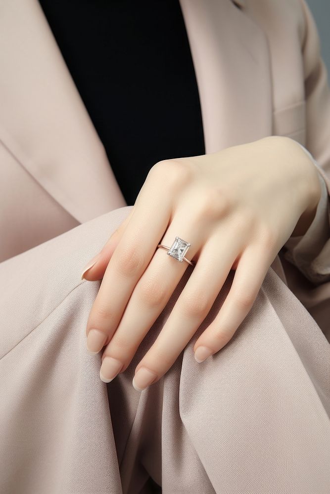 Diamond ring hand jewelry finger. AI generated Image by rawpixel.