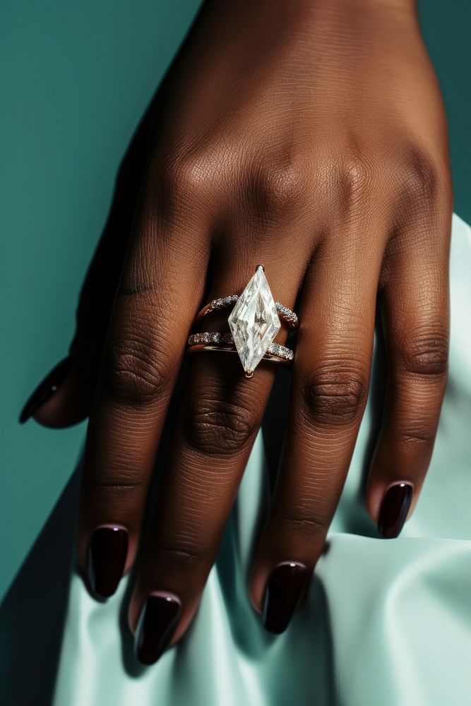 Diamond ring hand jewelry finger. AI generated Image by rawpixel.