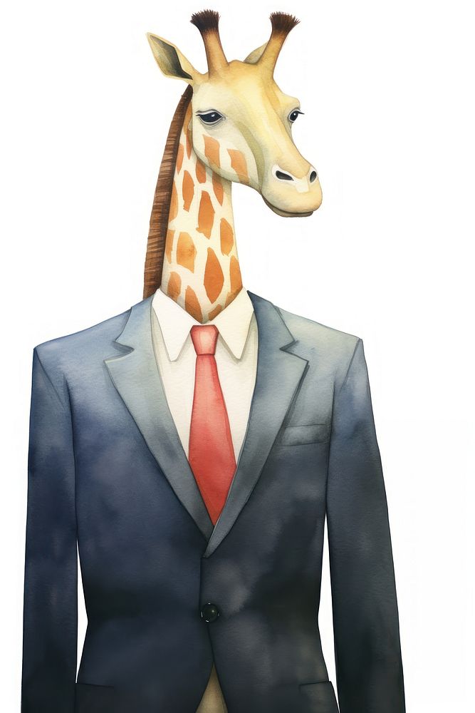 Giraffe-businessperson animal mammal blazer. 