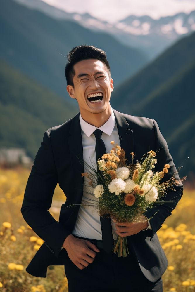 Groom mountain happy celebration. AI generated Image by rawpixel.