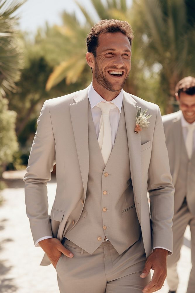 Wedding suit standing tuxedo blazer. AI generated Image by rawpixel.