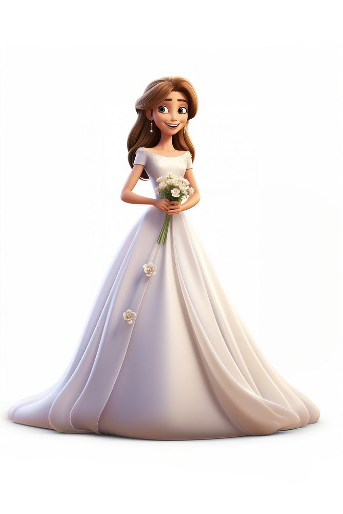 Wearing wedding dress figurine fashion cartoon. AI generated Image by rawpixel.