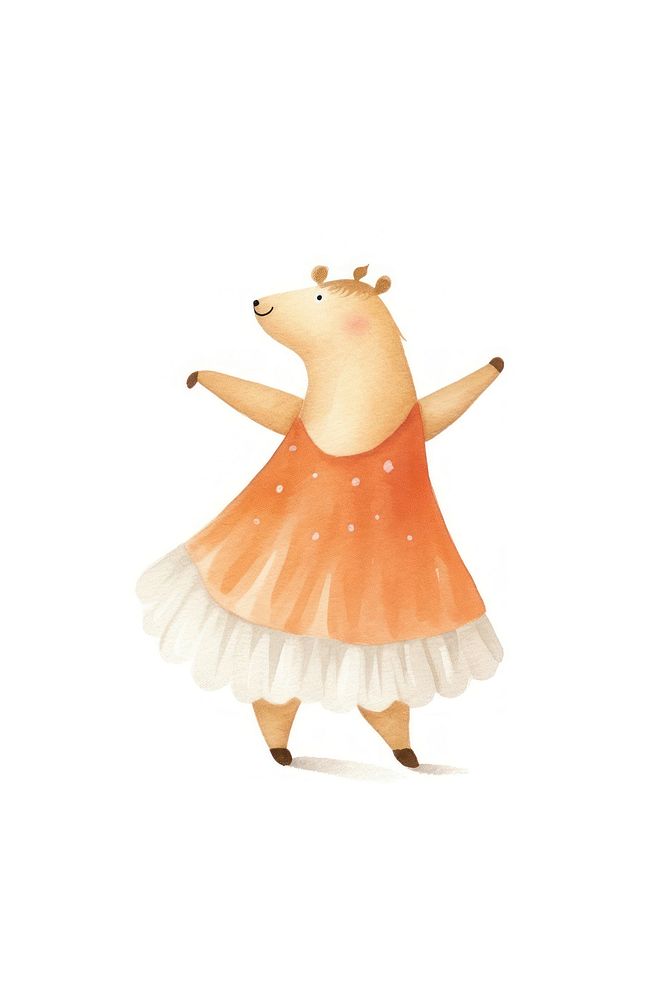 Capybara dancing cartoon animal. AI generated Image by rawpixel.