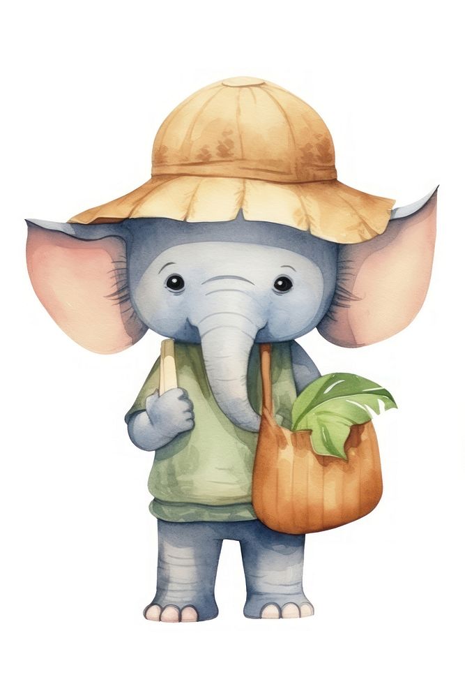 Animal elephant holding cartoon. AI generated Image by rawpixel.