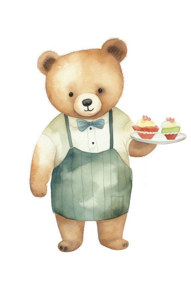 Cartoon food cute bear. AI generated Image by rawpixel.