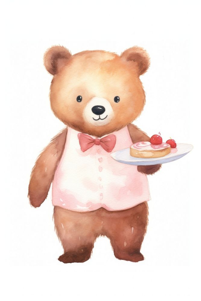 Cartoon cute food bear. AI generated Image by rawpixel.