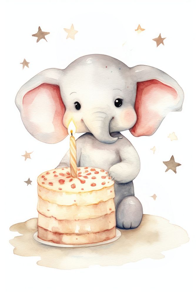 Elephant cake dessert mammal. AI generated Image by rawpixel.