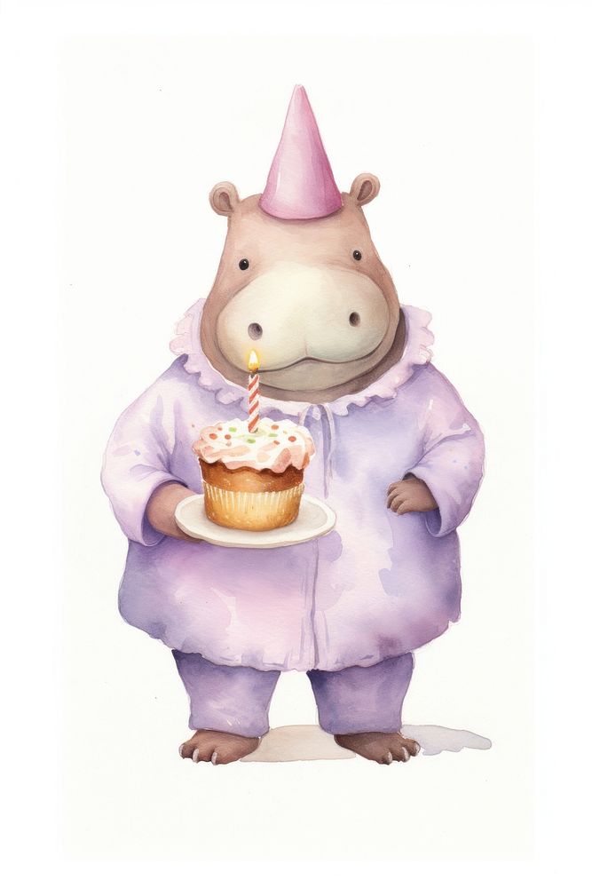 Hippo cute cake representation. AI generated Image by rawpixel.