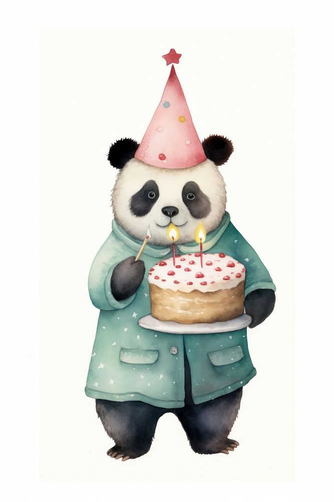 Panda cake birthday dessert. AI generated Image by rawpixel.