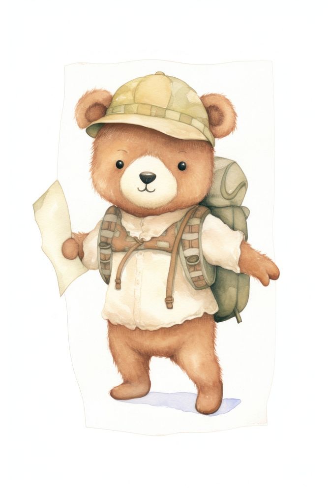 Brown bear holding cartoon toy. AI generated Image by rawpixel.