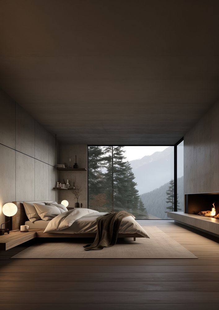 Modern bedroom design. AI generated Image by rawpixel.