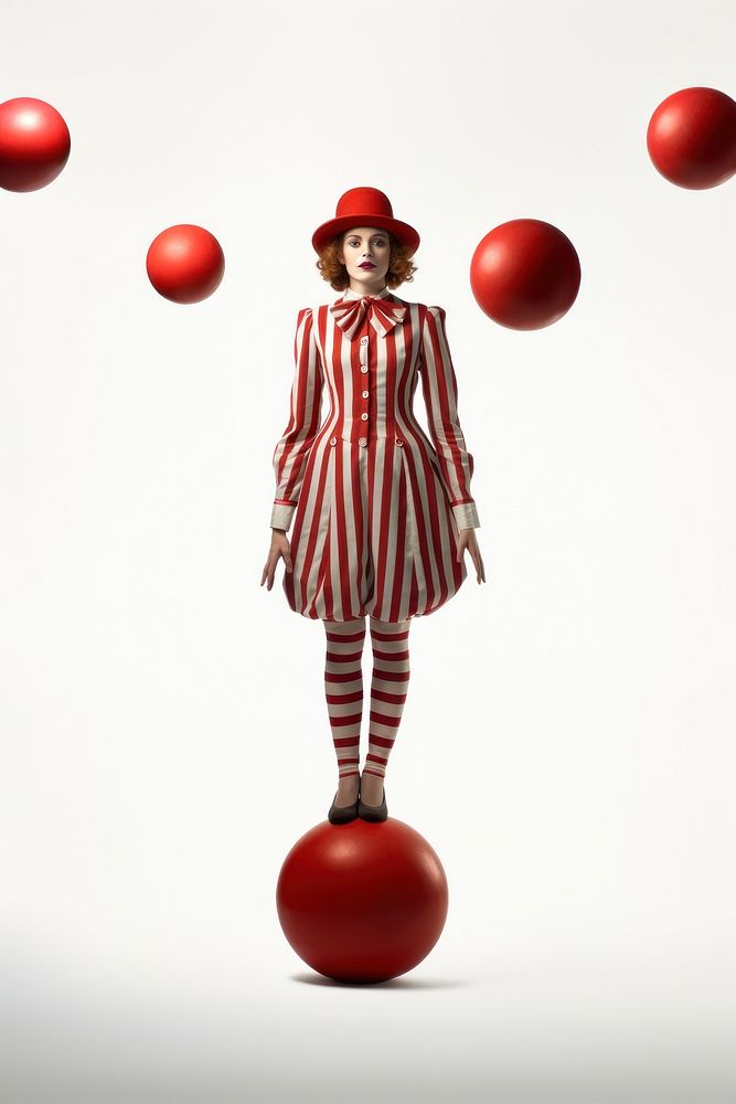 Girl juggler clown ball standing. AI generated Image by rawpixel.