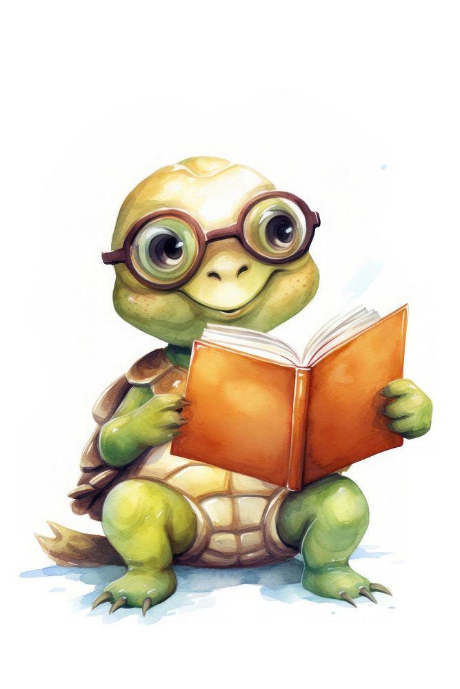 Tortoise philosopher reading book reptile. AI generated Image by rawpixel.