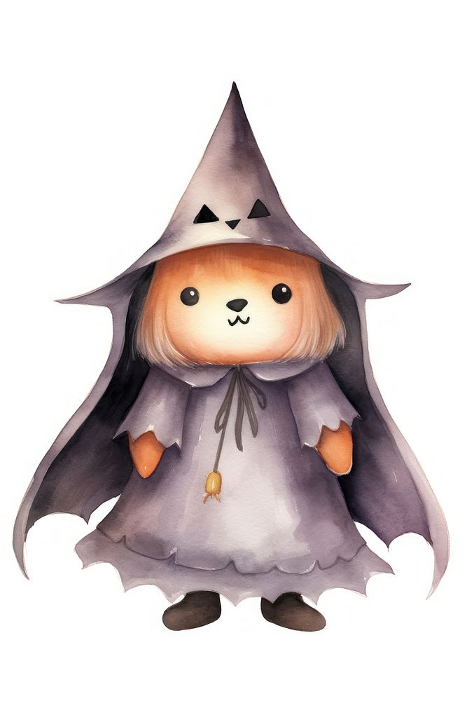 Bear wearing witch costume cartoon animal cute. AI generated Image by rawpixel.