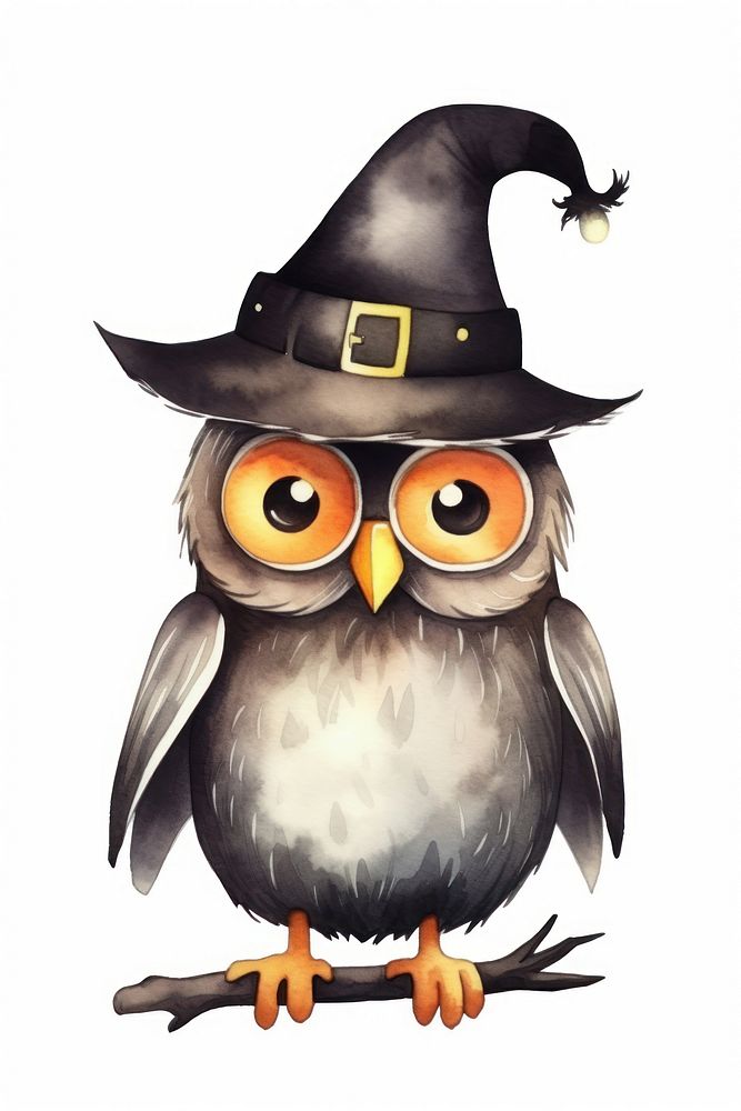 Halloween spooky owl animal cartoon bird. AI generated Image by rawpixel.