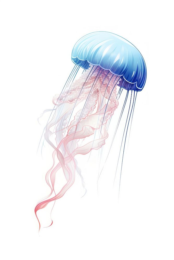 Jellyfish tentacle drawing invertebrate. AI generated Image by rawpixel.