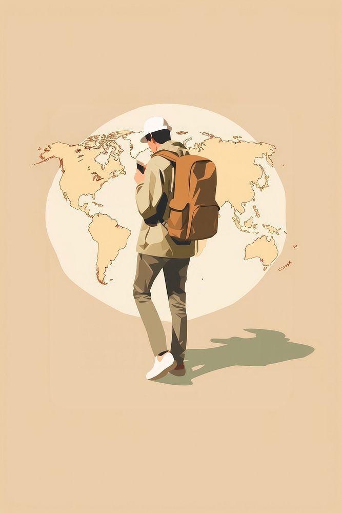 Tourist using a map footwear walking adult. AI generated Image by rawpixel.