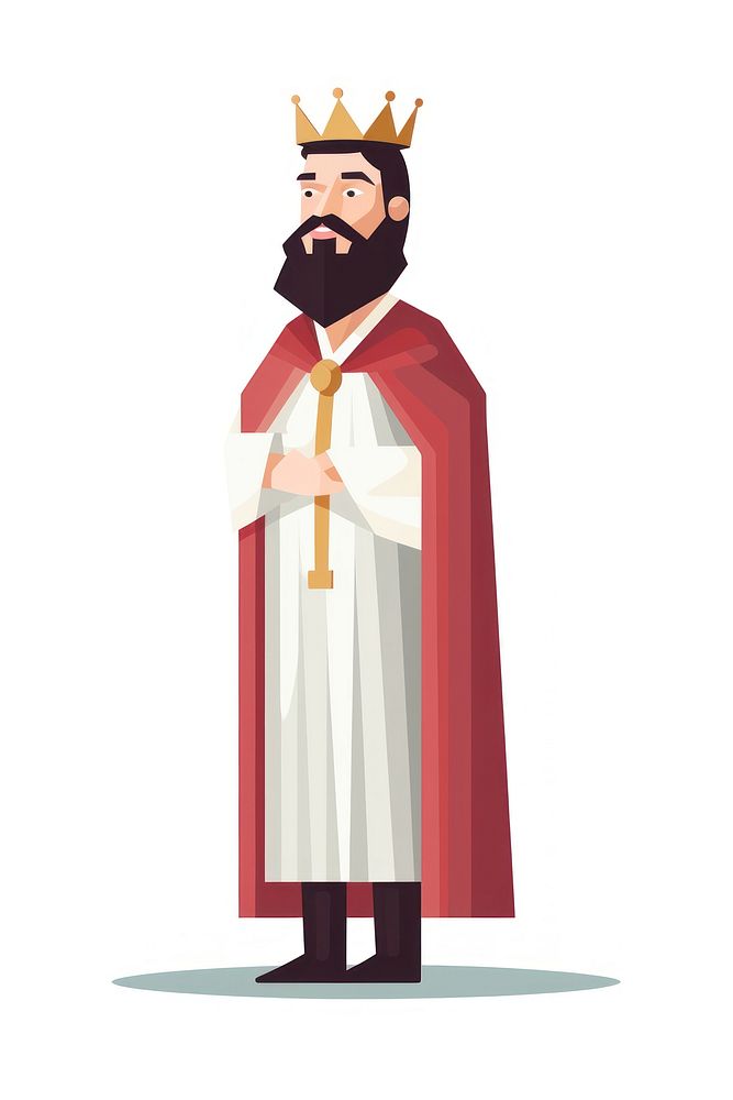 King wearing crown white background spirituality architecture. AI generated Image by rawpixel.