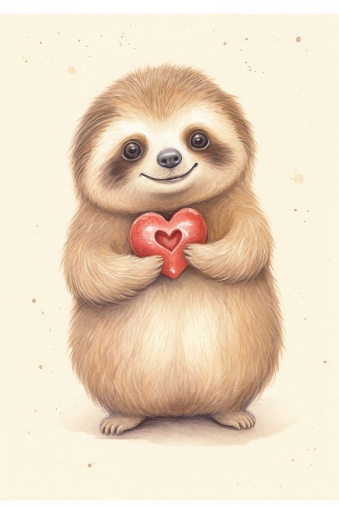 Hamster eating heart chocolate animal mammal sloth. 