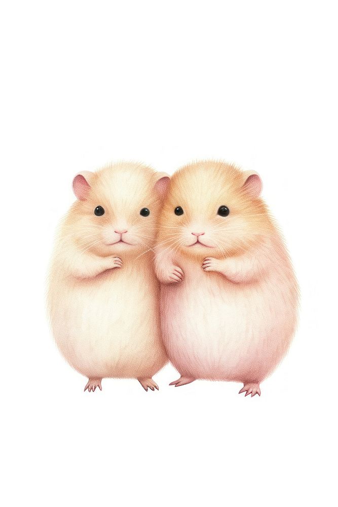 Couple hamster hugging rat rodent animal. 