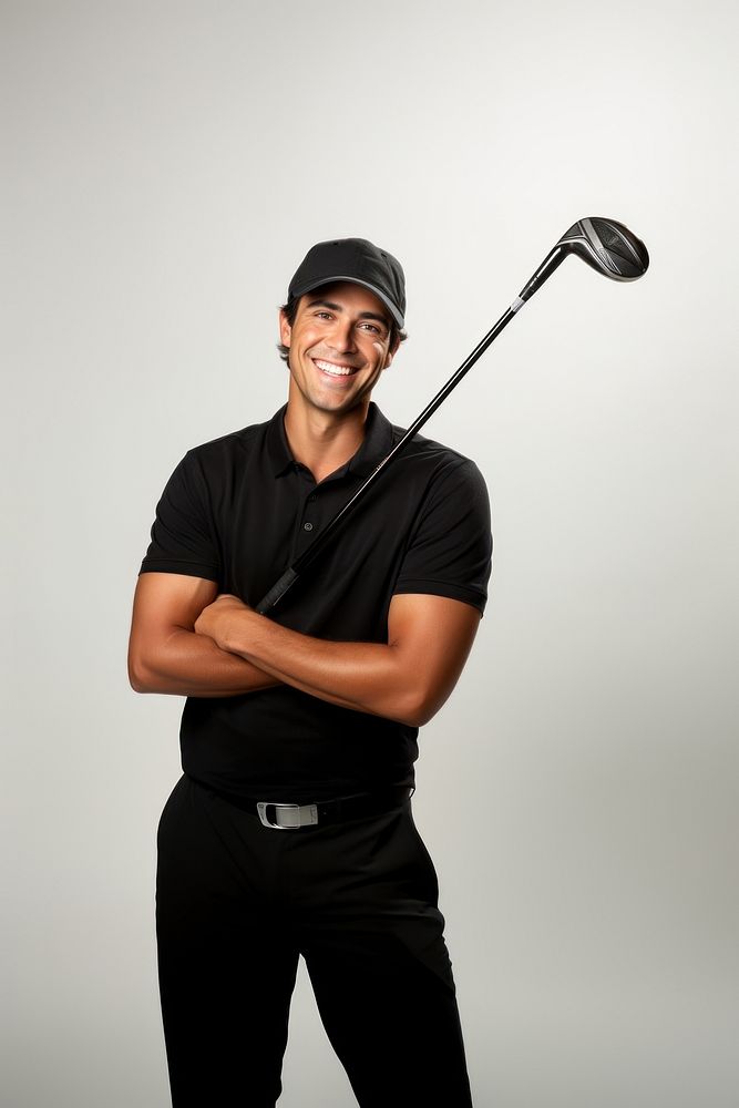 Man holding a golf club smiling sports adult. AI generated Image by rawpixel.