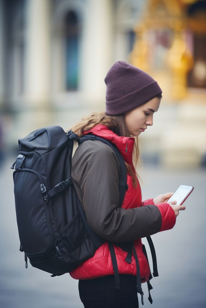 Tourist backpack photo architecture. AI generated Image by rawpixel.