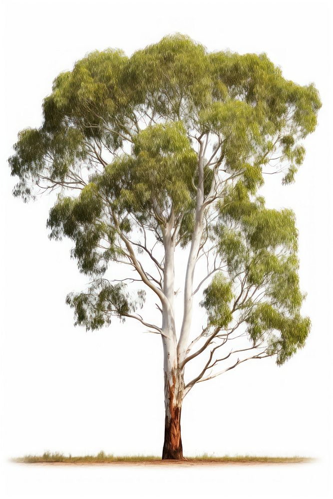 Eucalyptus tree plant white background tranquility. AI generated Image by rawpixel.