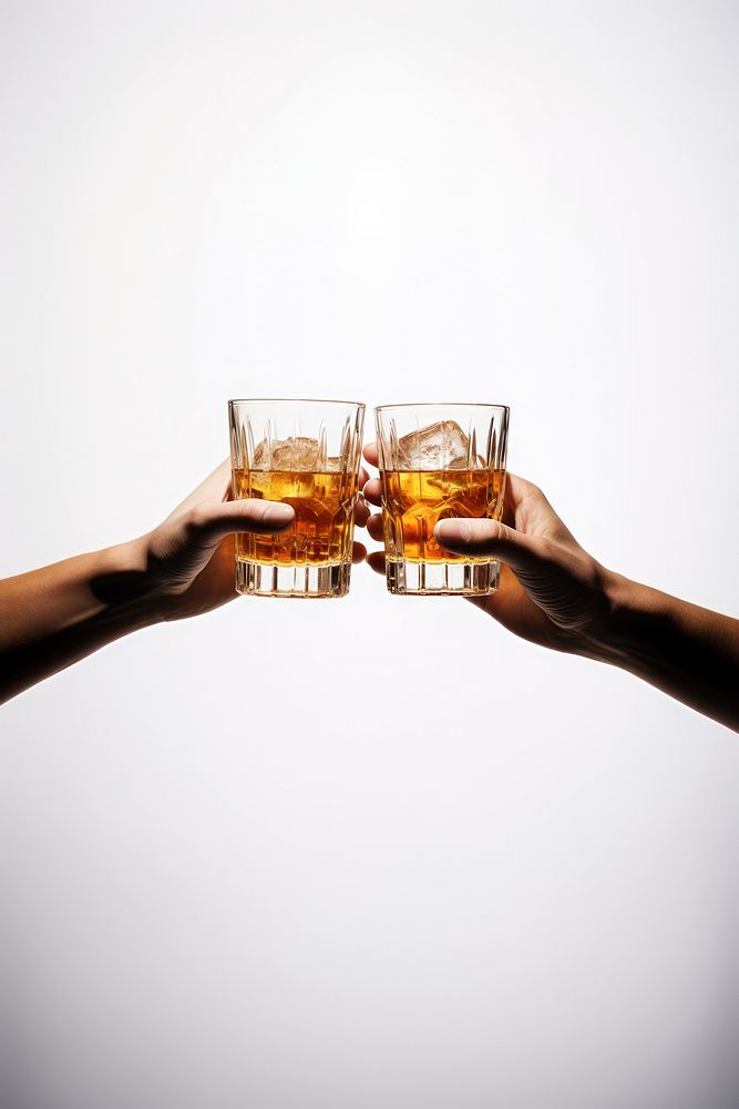 Friends drinking whiskey glass white background refreshment. AI generated Image by rawpixel.