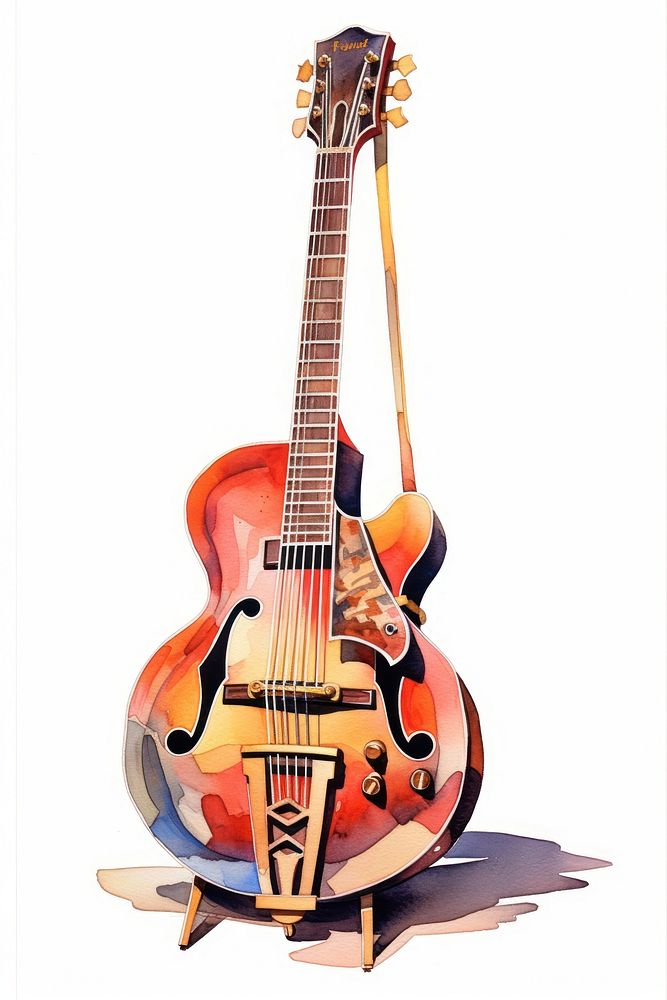 Jazz guitar white background creativity mandolin. 