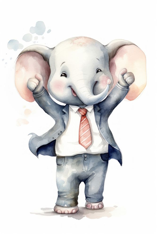 Business animal elephant standing. AI generated Image by rawpixel.