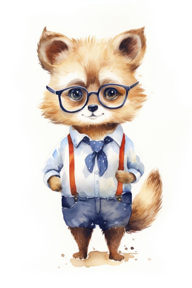 Bear portrait glasses animal. AI generated Image by rawpixel.