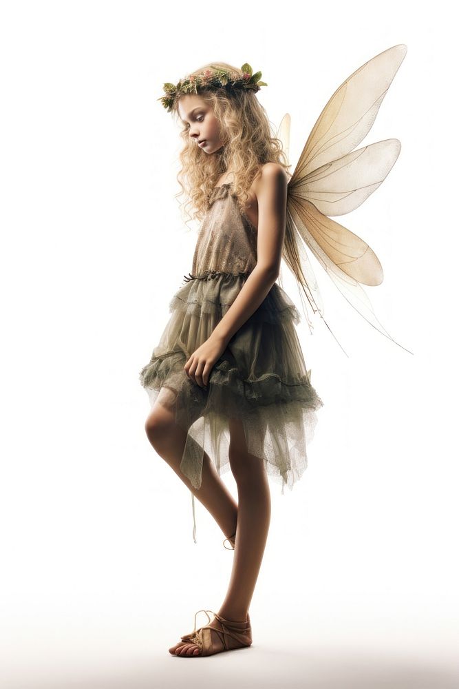 A little fairy costume dress white background. 
