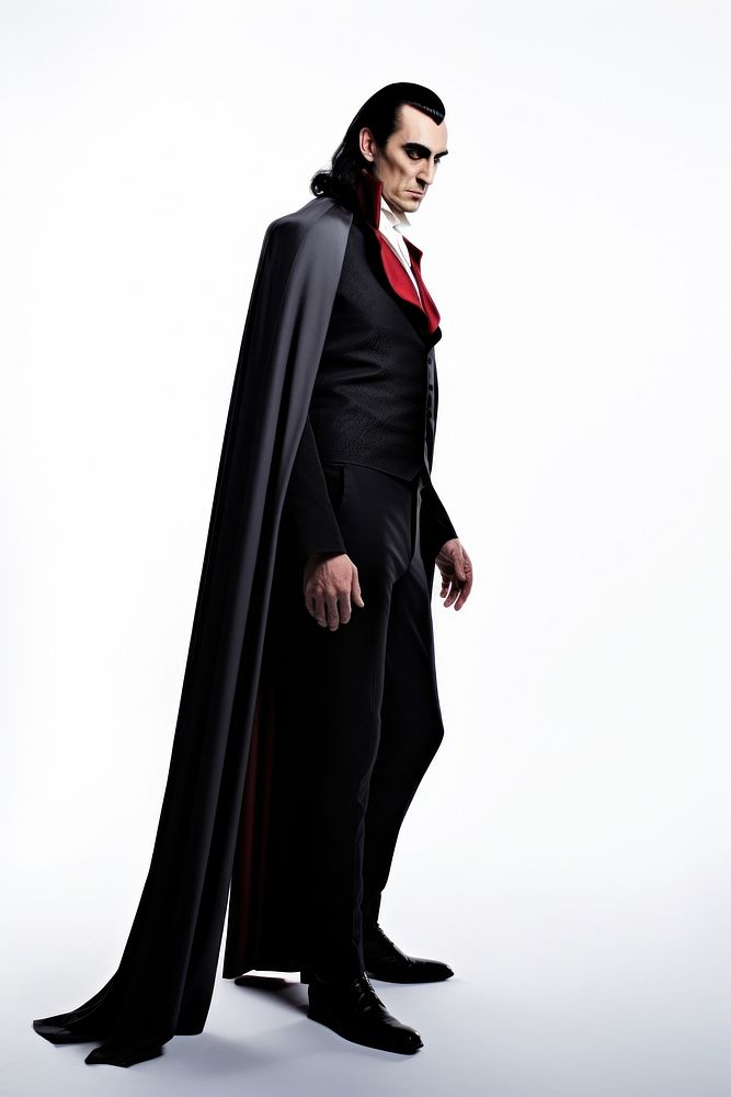A real dracula fashion adult white background. AI generated Image by rawpixel.
