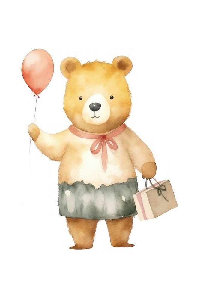 Bear balloon cartoon cute. AI generated Image by rawpixel.