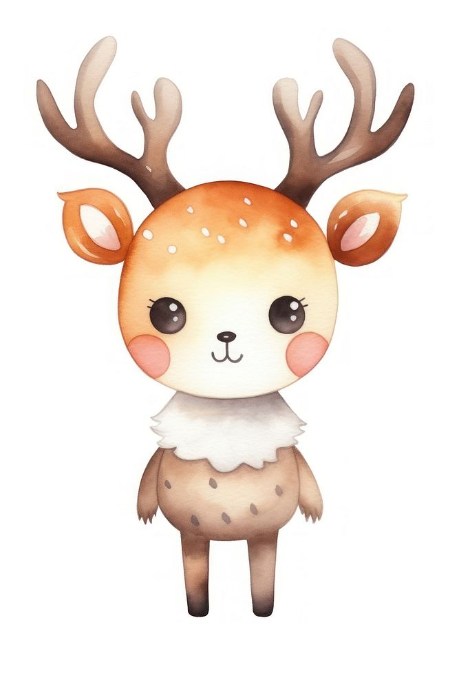 Deer cartoon animal mammal. AI generated Image by rawpixel.