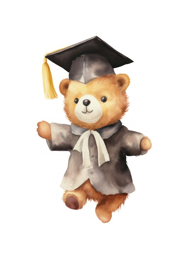 Bear graduation cartoon toy. AI generated Image by rawpixel.