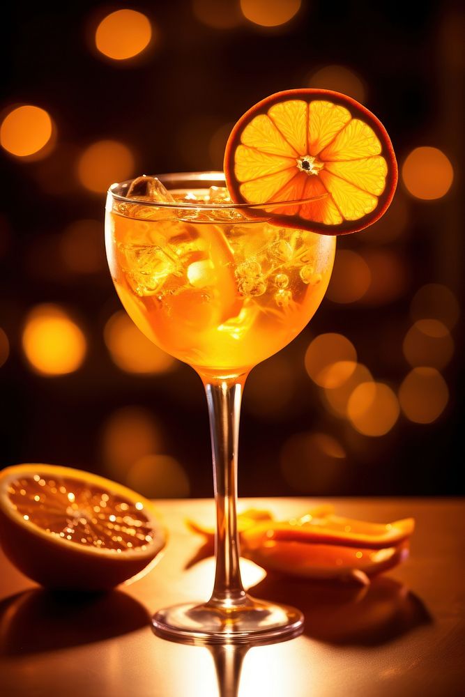 Orange slice Cocktail cocktail glass. AI generated Image by rawpixel.