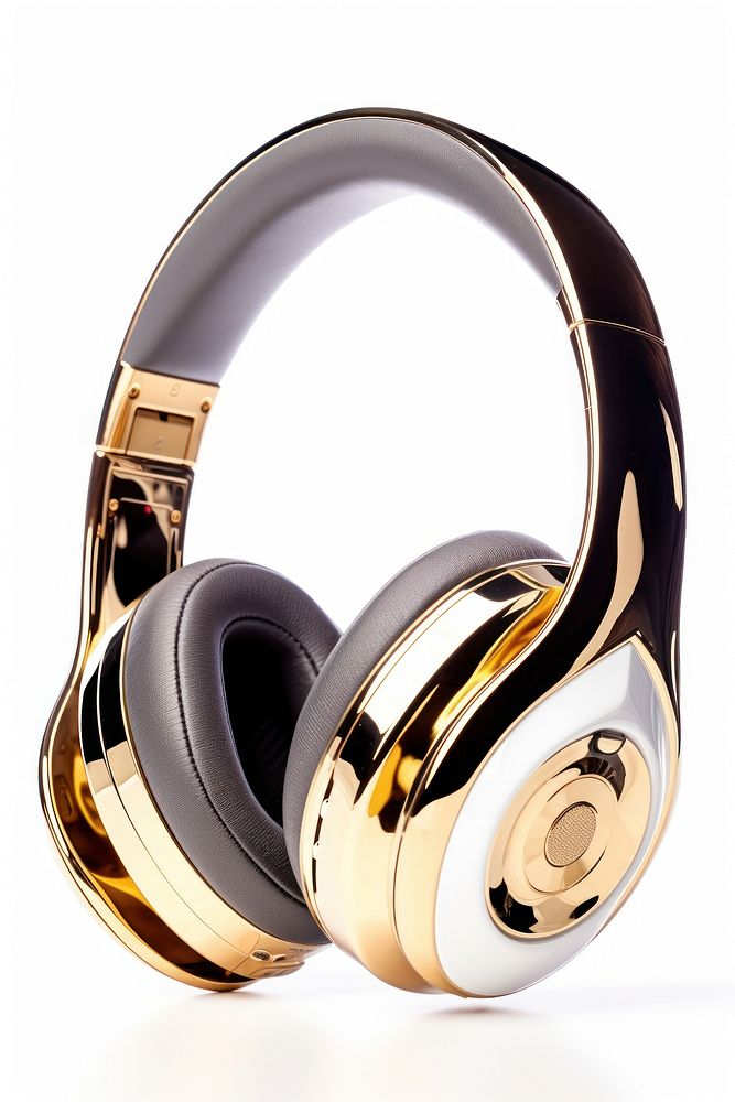 Wireless headphone headphones headset gold. AI generated Image by rawpixel.
