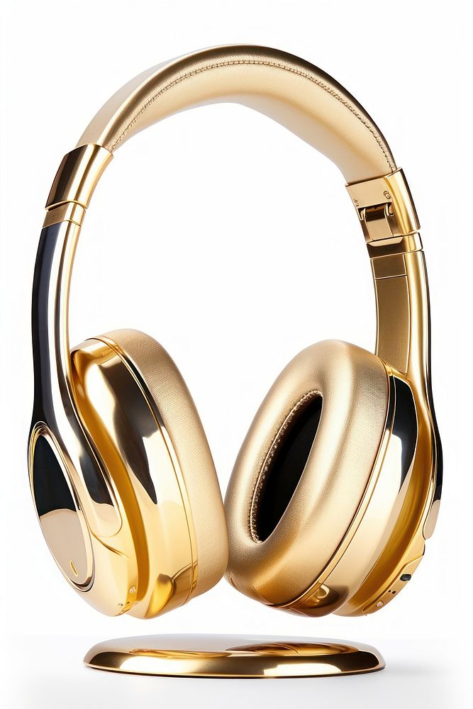 Wireless headphone headphones headset gold. AI generated Image by rawpixel.