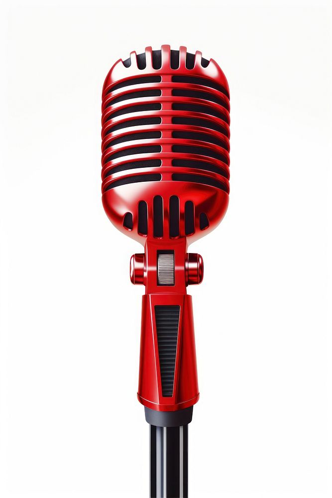 Microphone red white background technology. AI generated Image by rawpixel.