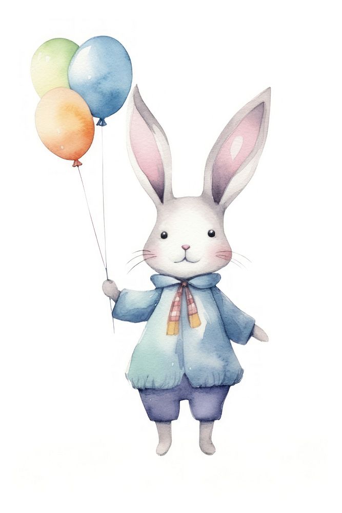 Baby rabbit balloon cartoon animal. AI generated Image by rawpixel.