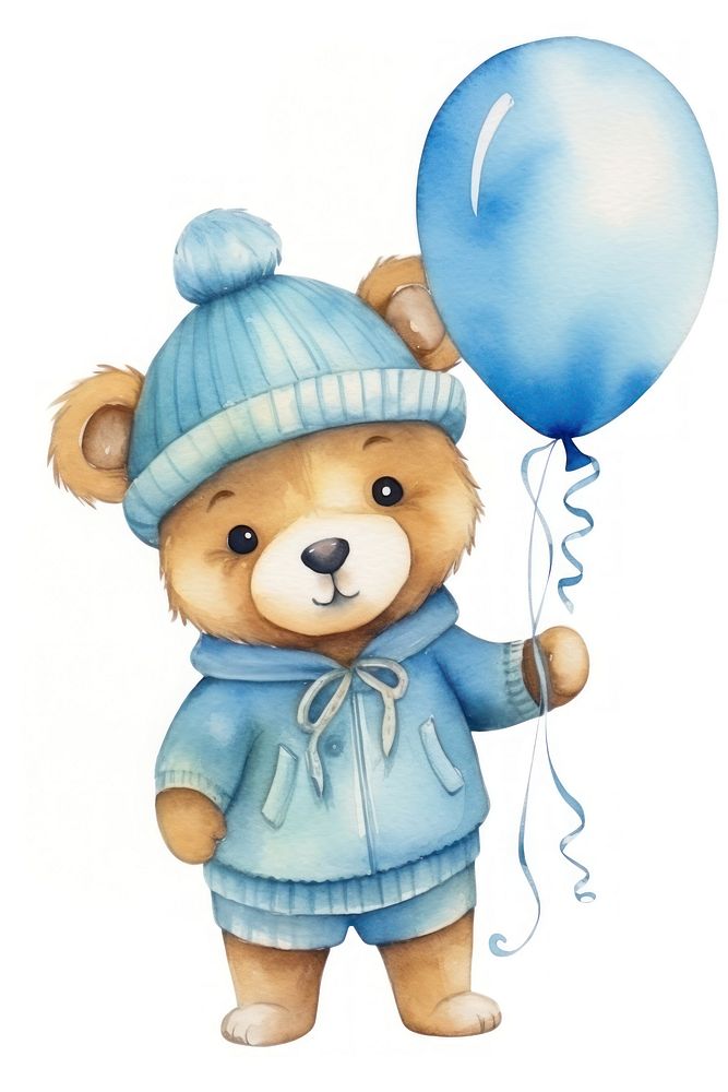 Bear balloon cartoon cute. AI generated Image by rawpixel.