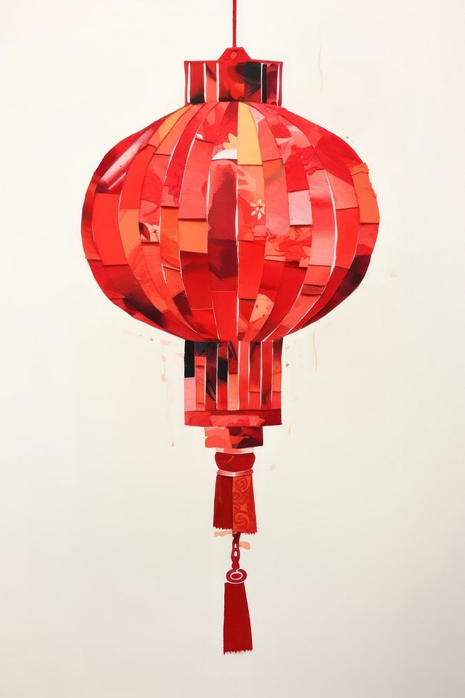 Red Chinese lantern lamp art red. AI generated Image by rawpixel.