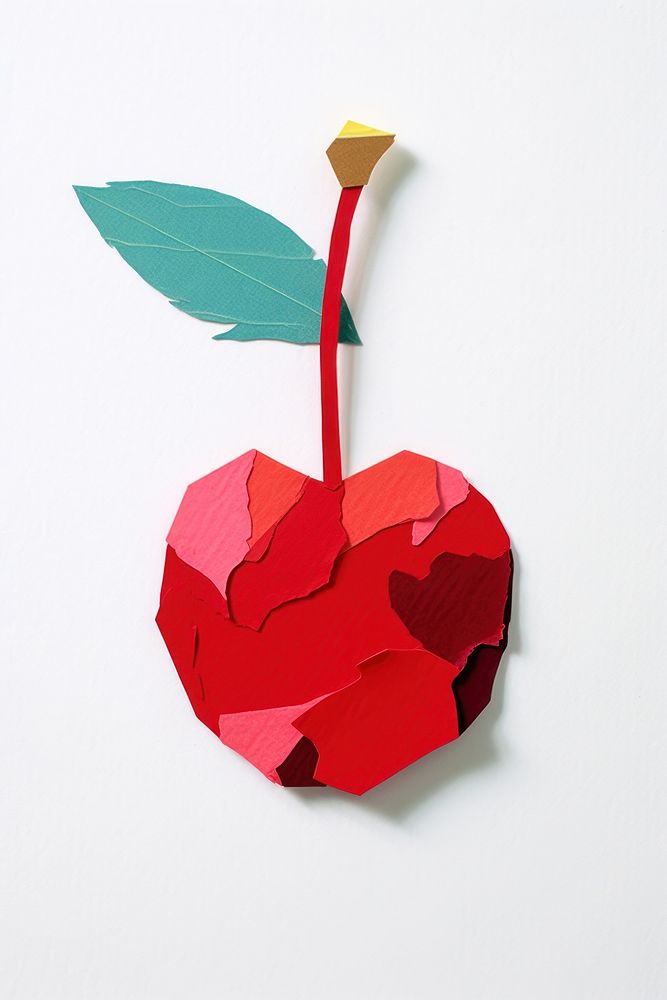 Cherry paper art origami. AI generated Image by rawpixel.