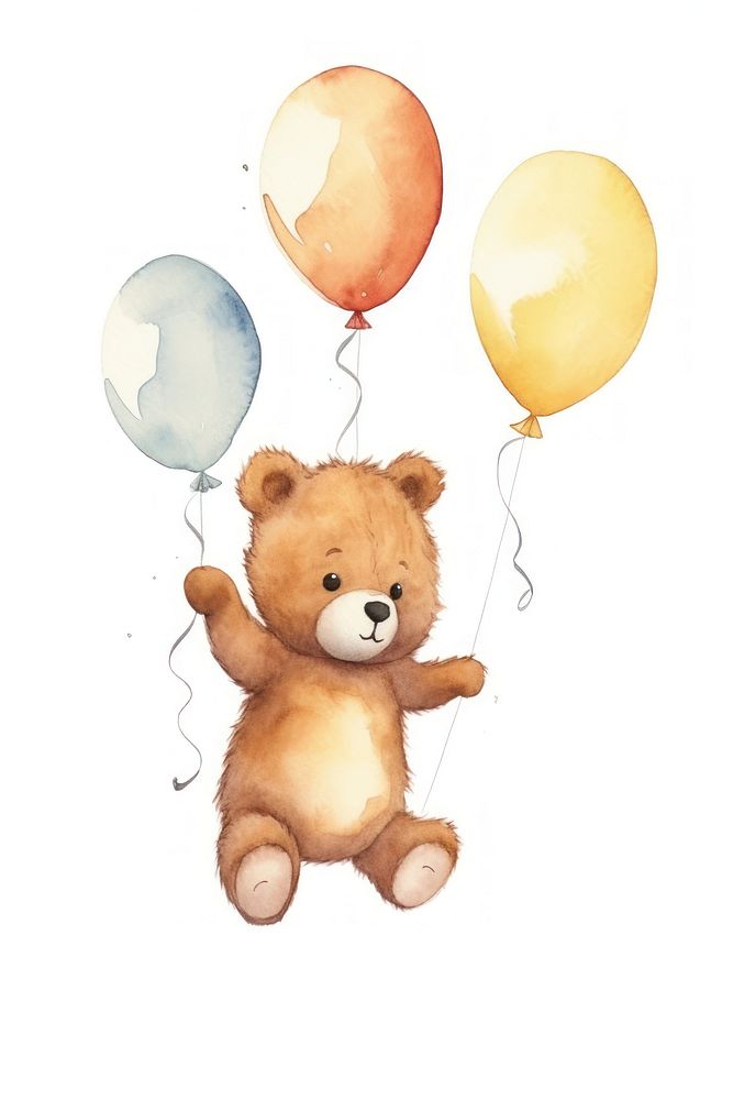 Bear balloon toy white background. AI generated Image by rawpixel.