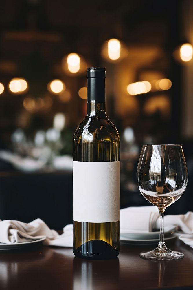 Bottle wine restaurant drink. AI generated Image by rawpixel.