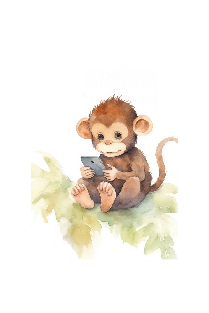 Monkey animal cartoon mammal. AI generated Image by rawpixel.