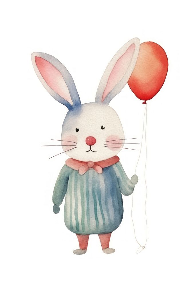 Rabbit balloon cartoon mammal. AI generated Image by rawpixel.